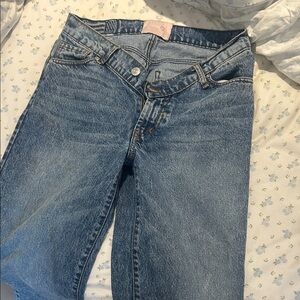 REVICE Women's Straight Leg Blue Jeans